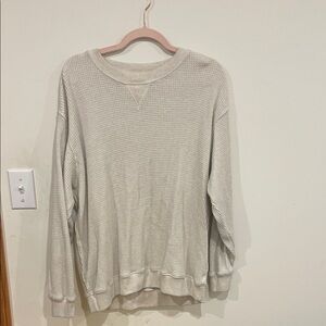 Aerie Cream Crew Neck Sweater